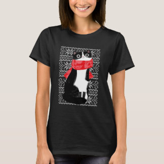 Cat Scarf Winter Cat Lover T-shirt