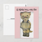 CAT SCHATTIG PAPIER DOLL CUTE BRIEFKAART (Voorkant / Achterkant)
