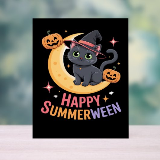 Cat Schattige Halloween Esthetisch Essentieel T-sh Acryl Bord (Neutraal)