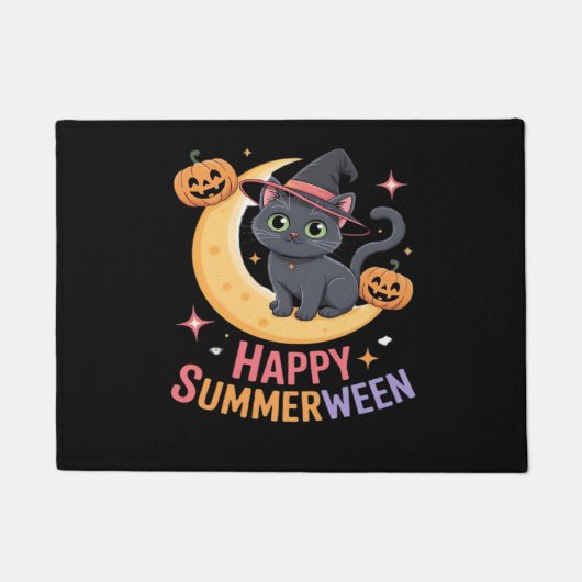 Cat Schattige Halloween Esthetisch Essentieel T-sh Deurmat (Voorkant)