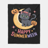 Cat Schattige Halloween Esthetisch Essentieel T-sh Fleece Deken (Voorkant)