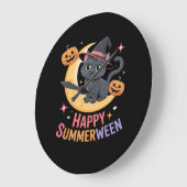 Cat Schattige Halloween Esthetisch Essentieel T-sh Grote Klok (Hoek)