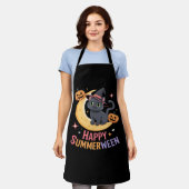 Cat Schattige Halloween Esthetisch Essentieel T-sh Schort (Gedragen)