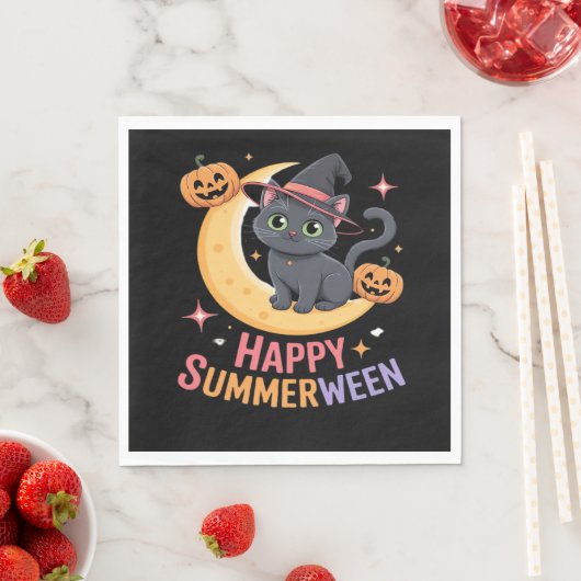 Cat Schattige Halloween Esthetisch Essentieel T-sh Servet (Insitu)