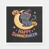 Cat Schattige Halloween Esthetisch Essentieel T-sh Servet (Voorkant)