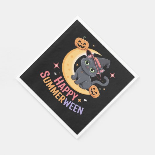 Cat Schattige Halloween Esthetisch Essentieel T-sh Servet (Hoek)