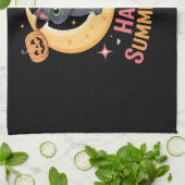 Cat Schattige Halloween Esthetisch Essentieel T-sh Theedoek (Gevouwen)