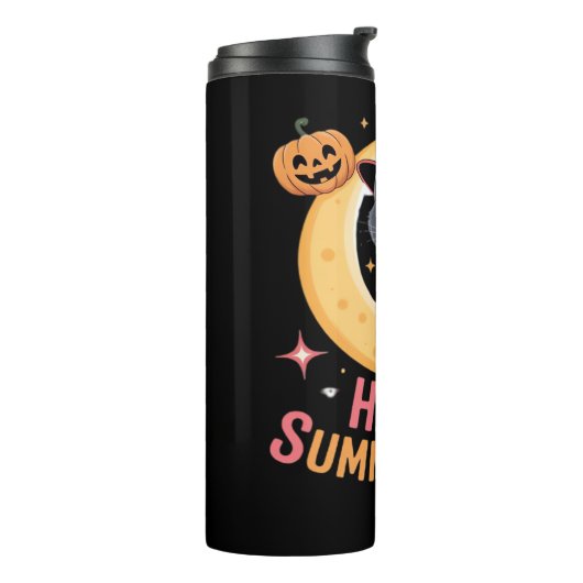 Cat Schattige Halloween Esthetisch Essentieel T-sh Thermosbeker (Gedraaid links)