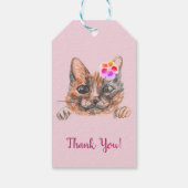Cat Schattige Tekengeschenk Label Cadeaulabel (Achterkant)
