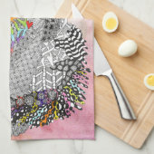 Cat-schildering van de Waterverf van het schilderi Theedoek (Quarter Fold)