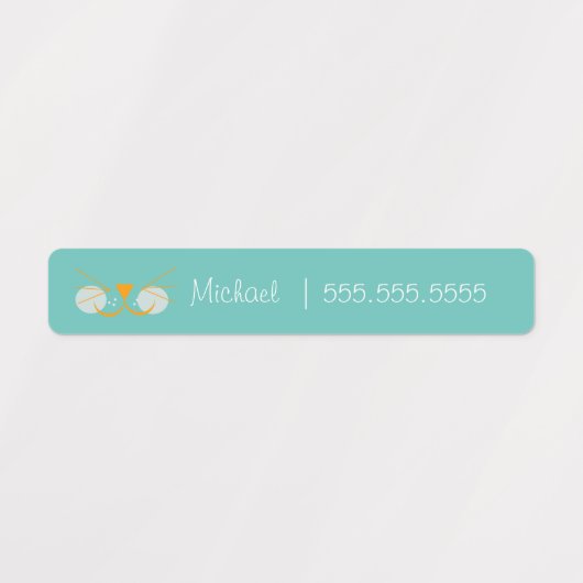 Cat School Class Lunch Naam Nummer Labels (Design 1)