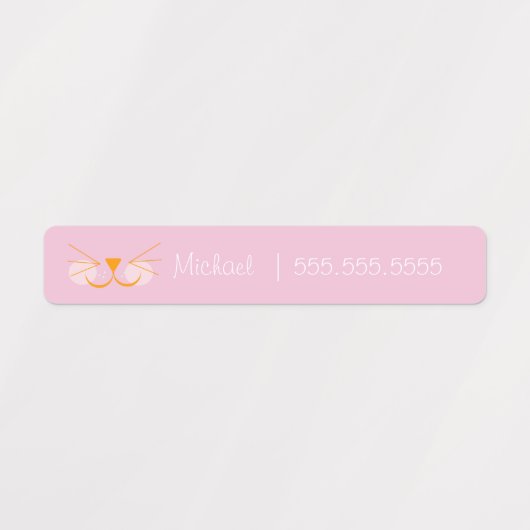 Cat School Class Lunch Naam Nummer Labels (Design 2)