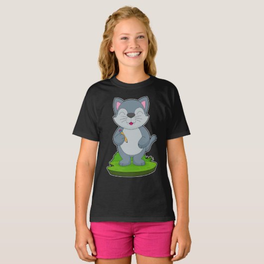 Cat School potlood T-shirt (Voorkant volledig)