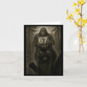 Cat Selfie 67 Meme Six Seven Funny Bigfoot  Kaart (Gele Bloem)