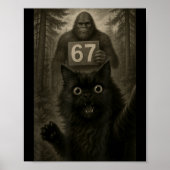 Cat Selfie 67 Meme Six Seven Funny Bigfoot Poster (Voorkant)
