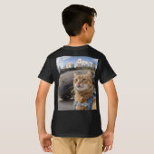Cat Selfie bij Chicago Bean Kinder Basic T-Shirt (Achterkant volledig)