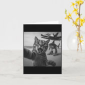 Cat Selfie Shark Crocodile Italian Brainrot Meme M Kaart (Gele Bloem)