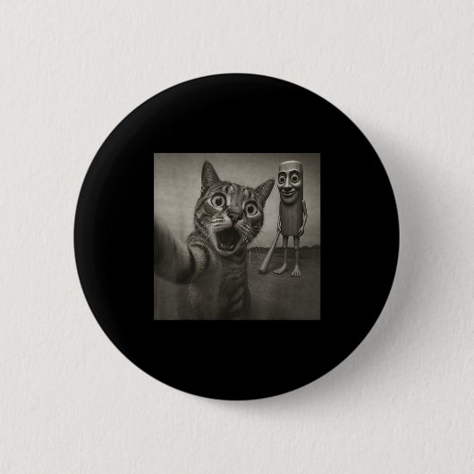 Cat Selfie Tung Tung Tung Sahur Italian Brainrot F Ronde Button 5,7 Cm (Voorkant)