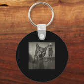 Cat Selfie Tung Tung Tung Sahur Italian Brainrot F Sleutelhanger (Voorkant)