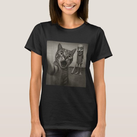 Cat Selfie Tung Tung Tung Sahur Italian Brainrot F T-shirt (Voorkant)