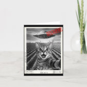 Cat Selfie Ufo Alien Funny Surprised Cat Meme Men  Kaart (Voorkant)