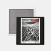 Cat Selfie Ufo Alien Funny Surprised Cat Meme Men Magneet (Voorkant / Achterkant)