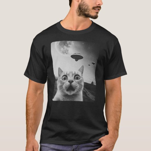 Cat Selfie UFO T-shirt (Voorkant)