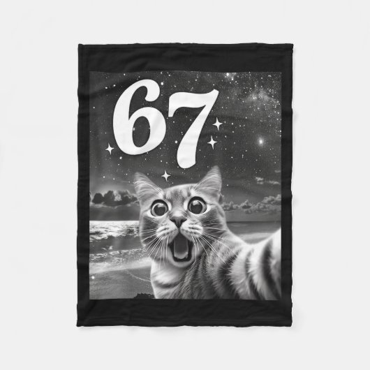Cat Selfie With 67 Meme Funny Cats Graphic For Men Fleece Deken (Voorkant)