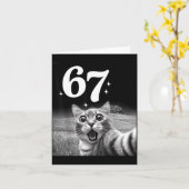 Cat Selfie With 67 Meme Funny Cats Graphic For Men Kaart (Gele Bloem)