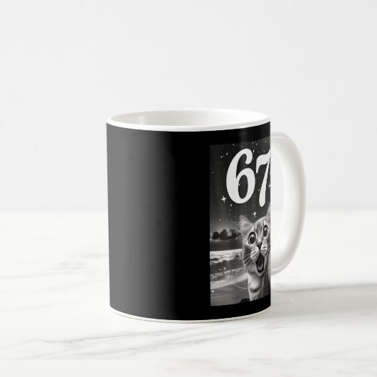 Cat Selfie With 67 Meme Funny Cats Graphic For Men Koffiemok (Voorkant rechts)