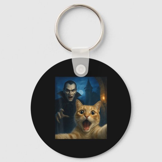 Cat Selfie With A Vamre Funny Cat Sleutelhanger (Voorkant)