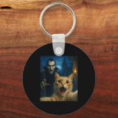 Cat Selfie With A Vamre Funny Cat Sleutelhanger (Voorkant)