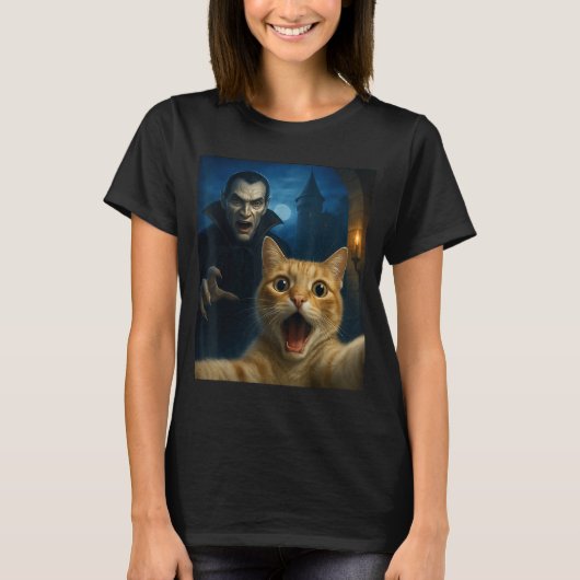 Cat Selfie With A Vamre Funny Cat T-shirt (Voorkant)