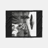 Cat Selfie With Alien Ufo Funny Cat Alien Bigfoot Fleece Deken (Voorkant (Horizontaal))