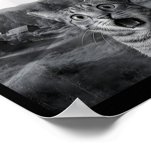 Cat Selfie With Alien Ufo Funny Cat Funny Ed Cat  Poster (Hoek)