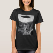 Cat Selfie With Alien Ufo Funny Cat Funny Ed Cat  T-shirt (Voorkant)