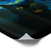 Cat Selfie With Alien Ufo Night Van Gogh Men Women Poster (Hoek)