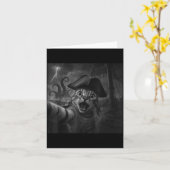 Cat Selfie With Kraken Octopus Funny Meme Men Wome Kaart (Gele Bloem)