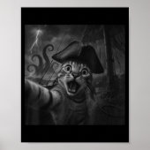 Cat Selfie With Kraken Octopus Funny Meme Men Wome Poster (Voorkant)