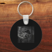 Cat Selfie With Kraken Octopus Funny Meme Men Wome Sleutelhanger (Voorkant)