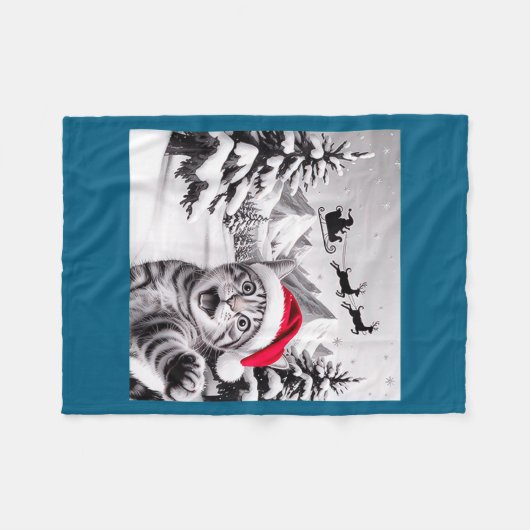 Cat Selfie With Santa Fleece Deken (Voorkant (Horizontaal))