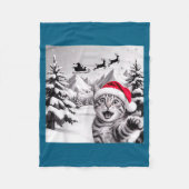 Cat Selfie With Santa Fleece Deken (Voorkant)