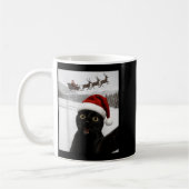Cat Selfie With Santa Funny Black Cat Christmas Me Koffiemok (Links)
