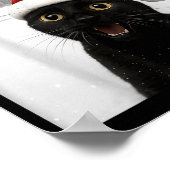 Cat Selfie With Santa Funny Black Cat Christmas Me Poster (Hoek)