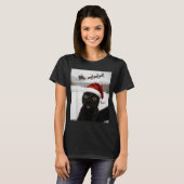 Cat Selfie With Santa Funny Black Cat Christmas Me T-shirt (Voorkant volledig)