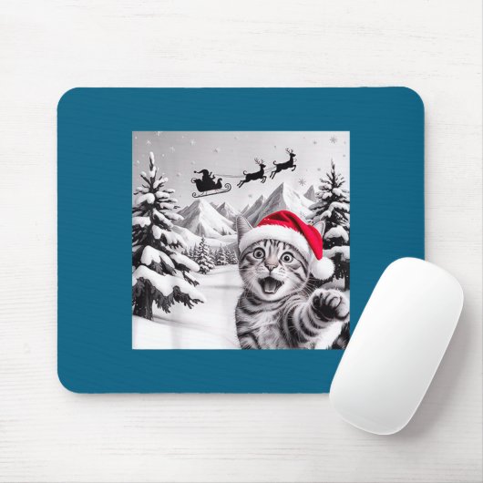 Cat Selfie With Santa  Muismat (Met muis)