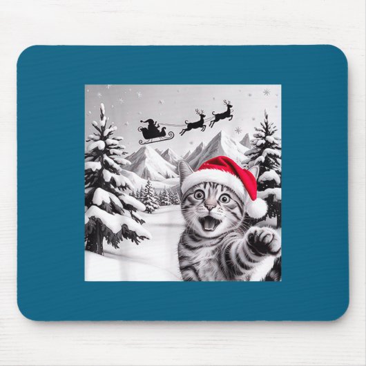 Cat Selfie With Santa  Muismat (Voorkant)