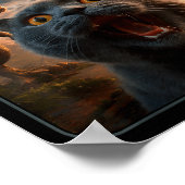 Cat Selfie With T-rex Dinosaur Funny Cat T Rex Shi Poster (Hoek)