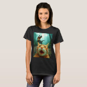 Cat Selfie With T-rex Dinosaur Trex Dino Men Women T-shirt (Voorkant volledig)