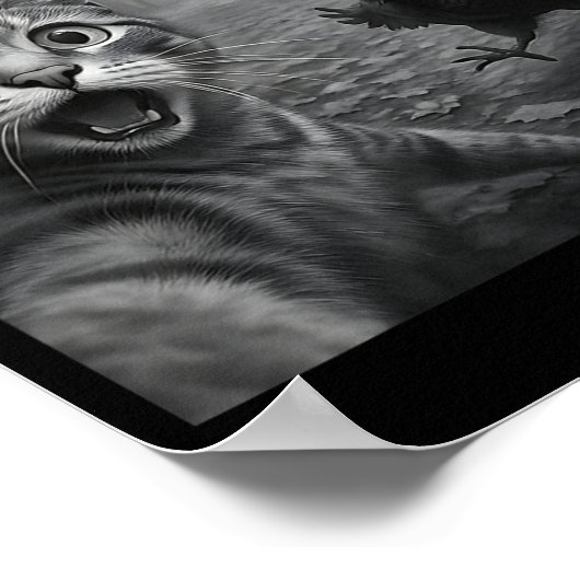 Cat Selfie With Turkey Funny Happy Thanksgiving Da Poster (Hoek)